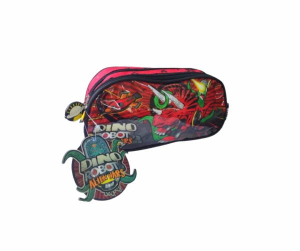 Cartuchera doble Dino robots